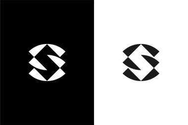 Geometrik bıçaklar S veya S harfi logo konsept vektör simgesi