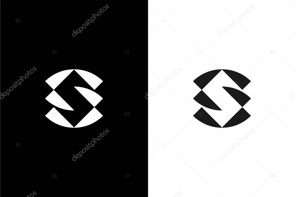 Geometric knives S or Letter S knives logo concept vector icon