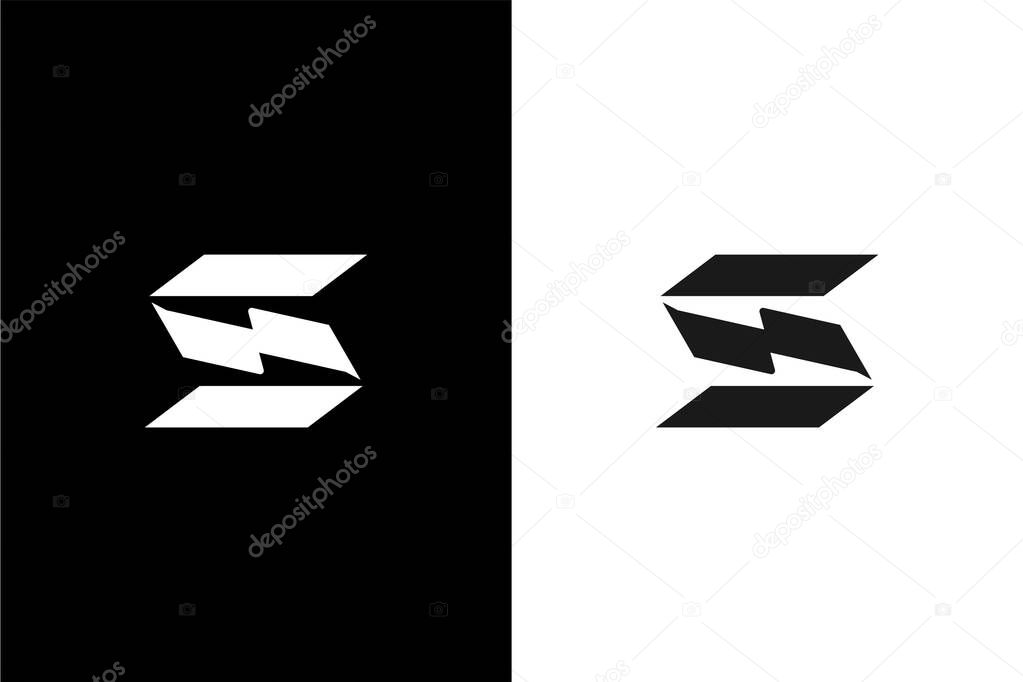 Modern Letter S knives or S bolt logo concept vector icon