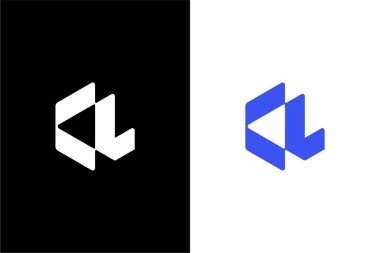 Modern Harf CL altıgen veya KL altıgen logo konsept vektör simgesi