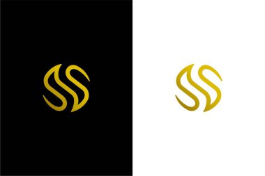 lüks harf SS veya Circle S logo konsept vektör simgesi