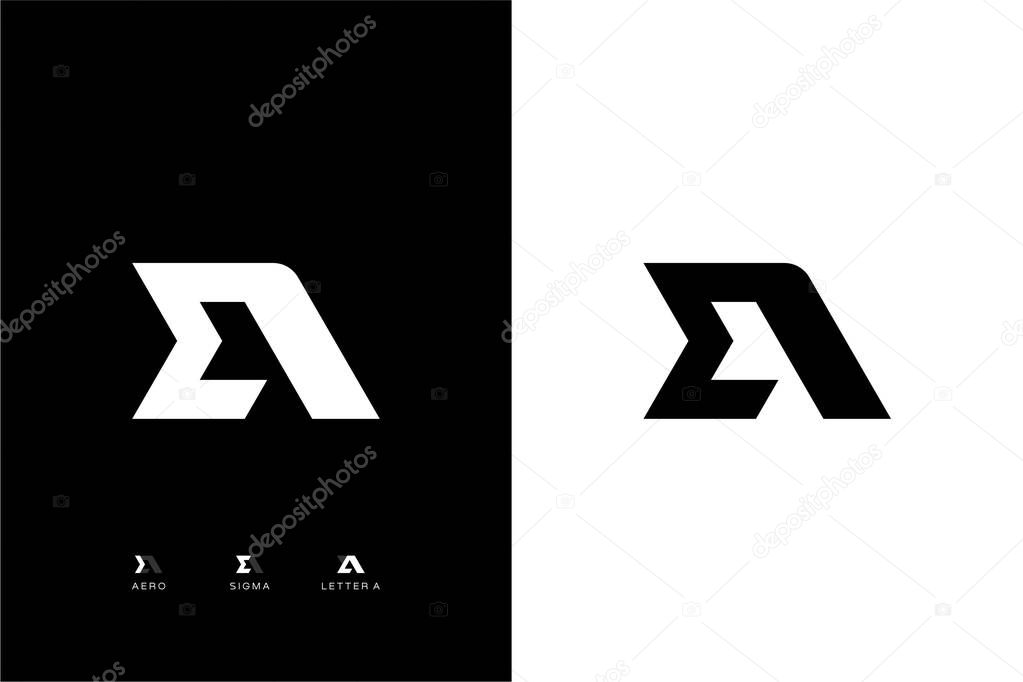 A strong and modern logo that creatively combines the letter A with the Sigma symbol. The bold, geometric design is perfect for businesses in technology, engineering, or aviation, representing power