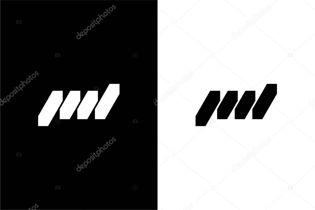 This modern and dynamic logo features a series of interlocking, geometric shapes, creating a sense of movement. It can be interpreted as an abstract design or a stylized monogram such as M, W, or PD