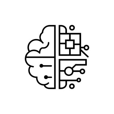 Nöro Ağ, Makine Öğrenme veya Teknik Uygulamalar için Yapay Zeka ve Teknoloji Sembolü