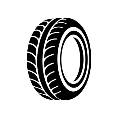 Beyaz Arkaplanda Ayrıntılı Lastik İzi Otomotiv Tekerleği Sembolü