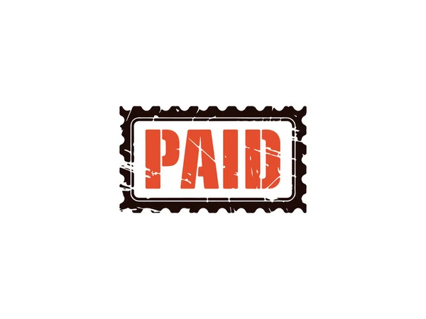 Kırmızı ödemeli vektör illüstrasyonu, lastik grunge mührü, onaylanmış ödeme etiketi, ofis belgesi simgesi