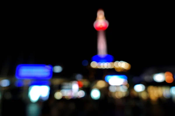夜城街道灯光散景背景在东京塔 弥散背景 — 图库照片
