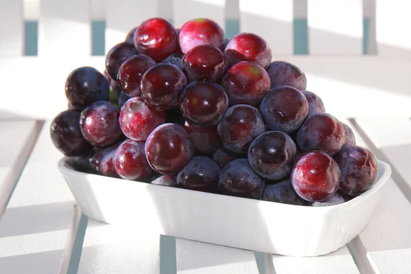 Alimentos Para Saúde Uvas Vermelhas Sementes Uva Vermelha Irritante — Fotografia de Stock