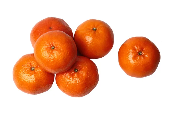 Geïsoleerd Van Mandarijn Honey Murcott Sinaasappelen Witte Achtergrond Golden Oranje — Stockfoto