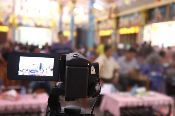 Příprava Videokamera Pro Záznam Filmů Parcipication Společenství — Stock fotografie