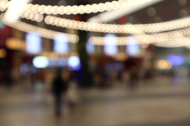 Gece şehir sokak bokeh arka plan Kobe Harbour arazi, Defocused arka plan ışıklar.