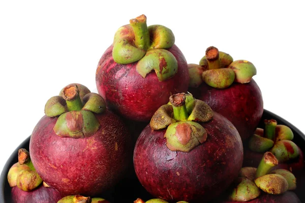 Queen fruit of Thailand,Mangosteen on a white background — Stock Photo, Image