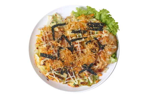 Okonomiyaki casera (Panqueque de col japonesa) Receta . — Foto de Stock