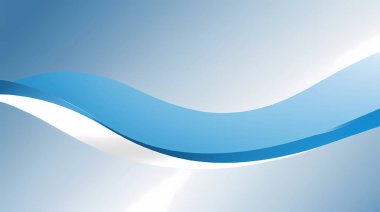 Açık mavi arkaplanda kavisli mavi ve beyaz şekilli modern bir soyut tasarım..