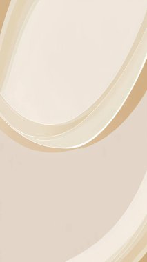 Bej ve beyaz tonlarda kıvrımlı çizgileri olan bir minimalist soyut arkaplan.