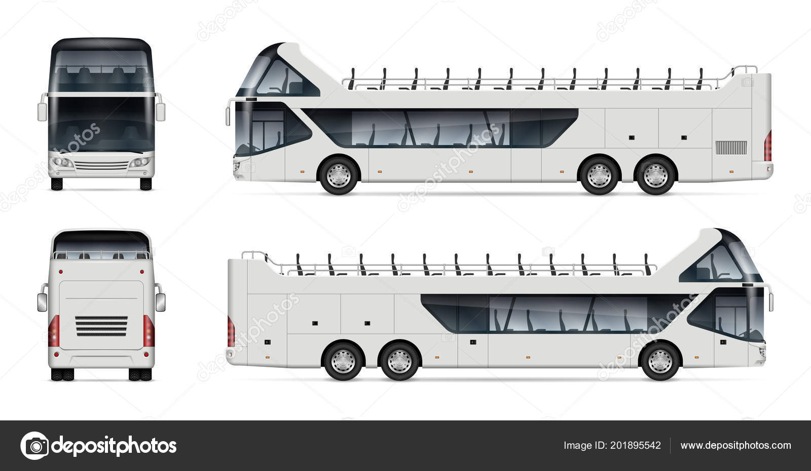 Download Open Tour Bus Vector Mockup White Background Vehicle Branding Corporate Vector Image By C Imgvector Vector Stock 201895542