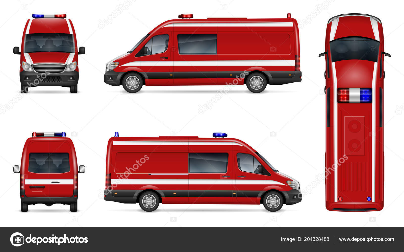 Download Fire Engine Vector Mockup White Background Isolated Template Red Van Vector Image By C Imgvector Vector Stock 204328488
