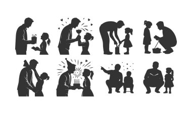 Bu iç açıcı grafik tasarımı bir baba ve kızı arasındaki özel anları kaydediyor, ayakkabıları bağlamaktan yıldızları seyretmeye kadar. Tişörtler, aile temalı eşyalar ya da ebeveynler arasındaki bağı kutlayan samimi tasarımlar için mükemmel bir örnektir.