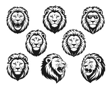 Bu aslan siluetleri koleksiyonu bir dizi görkemli pozlar sergiliyor, vahşi yaşam meraklıları, hayvan severler ve grafik tasarım projeleri için mükemmel. Kükreyen aslanlardan rahat pozlara kadar bu grafikler giysi, poster ve logolar için idealdir Kaptan.