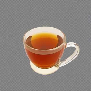 Şeffaf arkaplanda bir fincan çay..