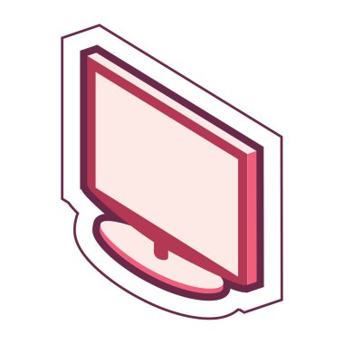 Düz ekran Tv veya bilgisayar monitörü bir anahat içinde çerçeveli.