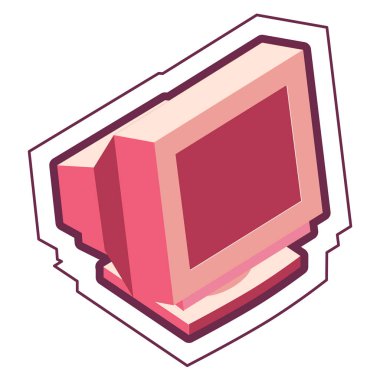 Eski stil Crt bilgisayar masaüstü monitör.