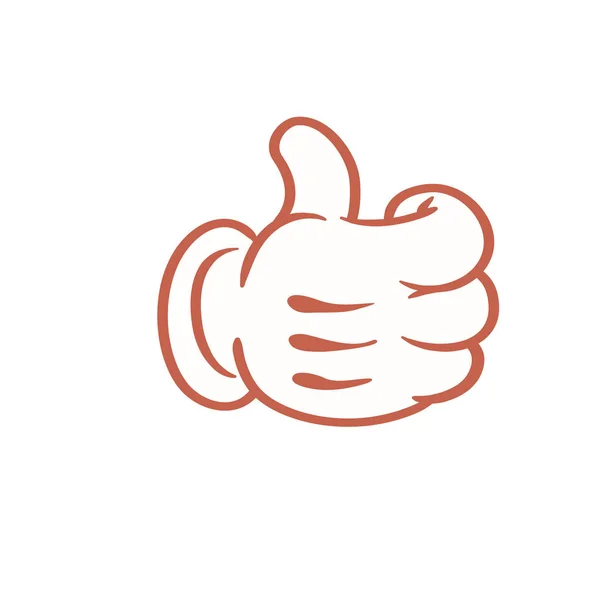 Cartoon Thumbs Hand Emoticon — Stock Vector