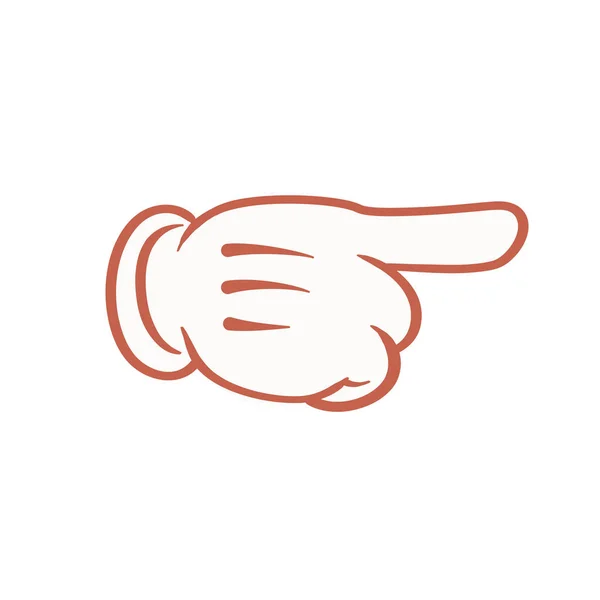Мультфильм Рука Указательным Пальцем Вид Снаружи Руки — стоковый вектор