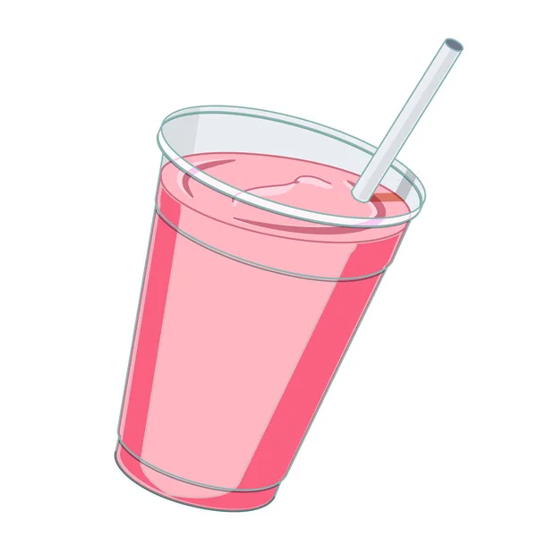 Smoothie Aux Fraises Glacées Milkshake — Image vectorielle