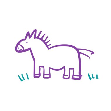 A at-in çizim çocuk