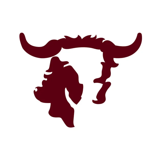 Bull Head Silhouette — Stock Vector