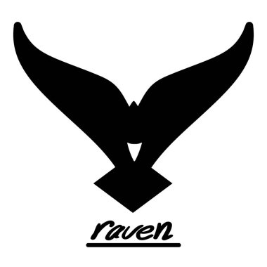 Grafik yayılmış kanatlı raven.