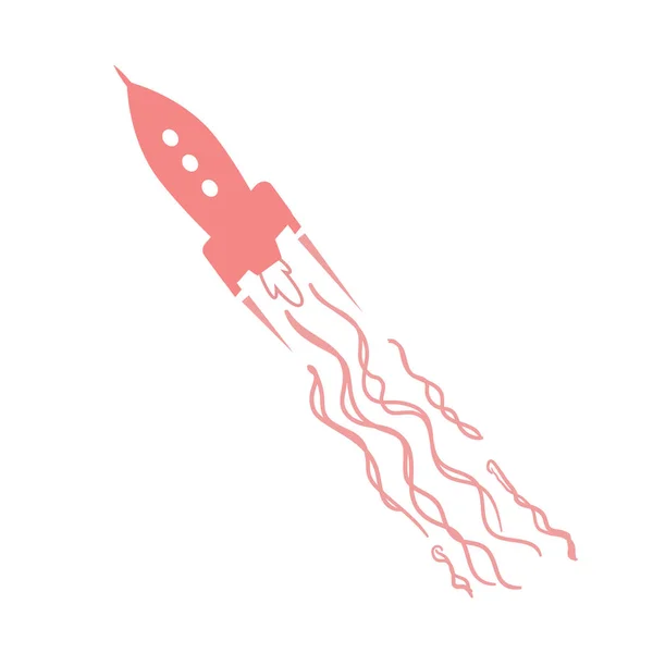 Pinkfarbene Rakete Rauchspur — Stockvektor