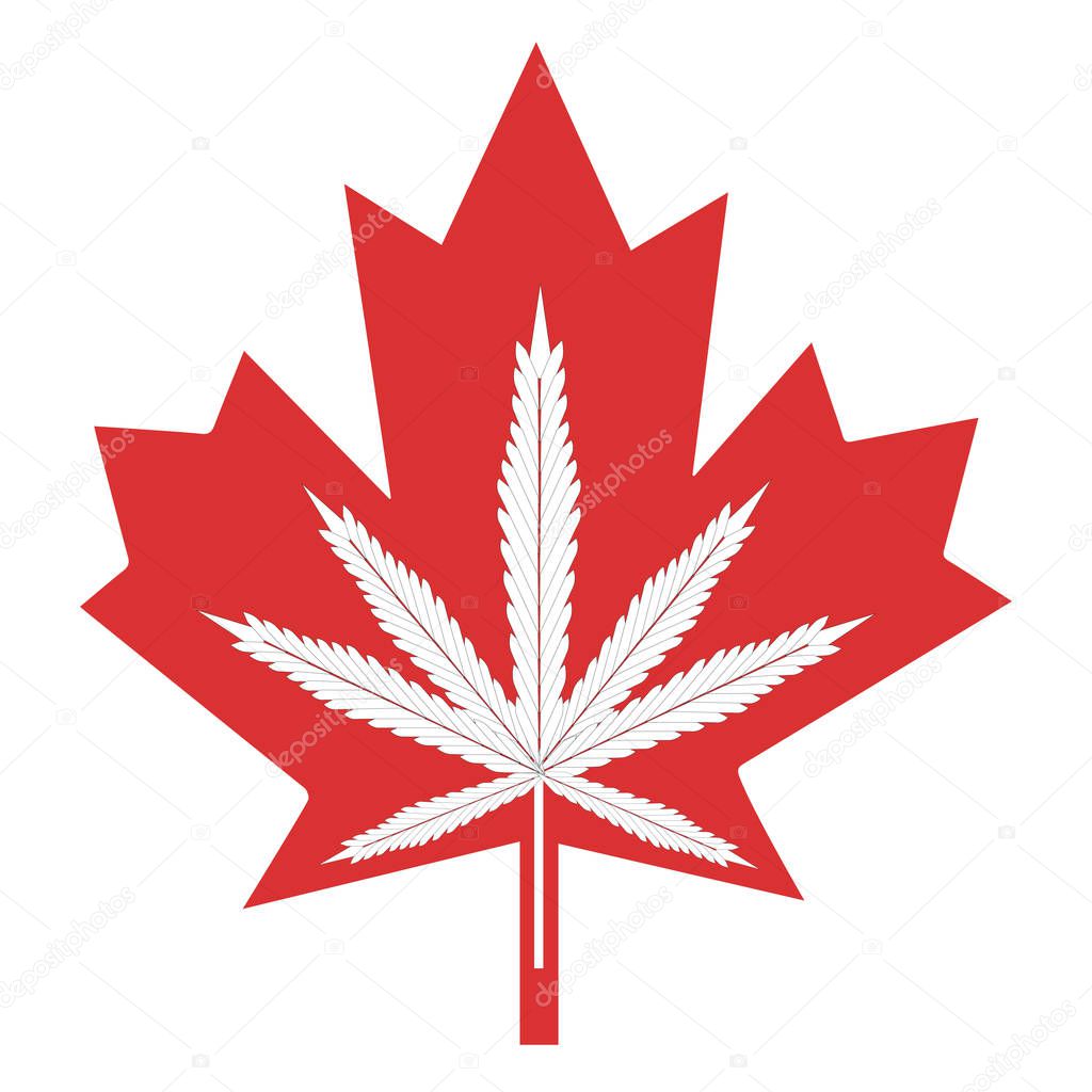 Pot leafs inside maple leaf