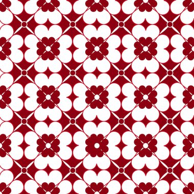 Yıldız, çiçek, kalp şekli desen