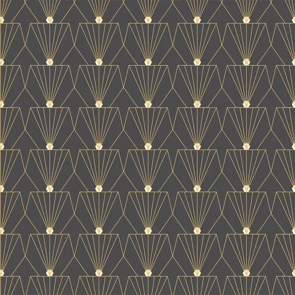 Patterm graphique or sur éventail hexagonal gris — Image vectorielle