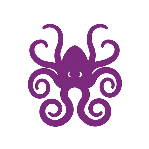 Una forma de pulpo gráfico rizado — Vector de stock