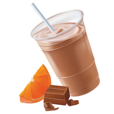 Turuncu ve çikolatalı milkshake, vektör