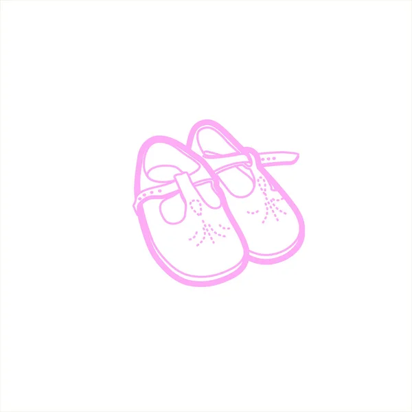 รองเท้าเด็กสีชมพูขนาดเล็ก — ภาพเวกเตอร์สต็อก