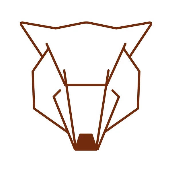 Wolfhead Lineární Kreslení Umění — Stockový vektor