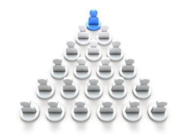 Grubun en üstünde yol lider. 3D çizim