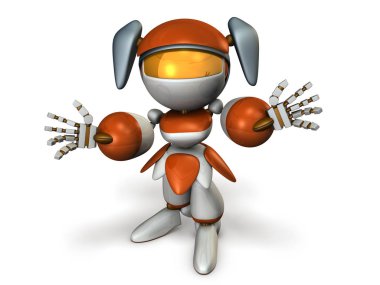 Her ikisi de yayılan bir şirin robot eller ve ağırlamaktadır. 3D çizim