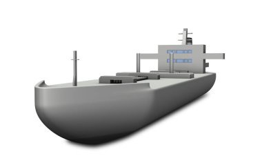 Büyük bir tanker minyatür modeli. 3D render