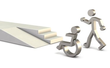 Soyut 3dcg Bariyersiz toplumu temsil eden. 3D çizim