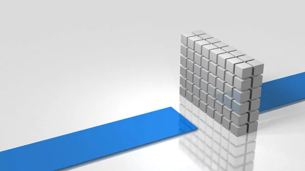 Duvar ders engelliyor. Bu beklenmedik bir kaza temsil eder. 3D çizim
