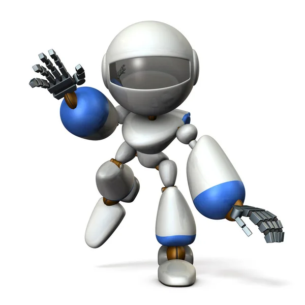 Robô Correndo Rapidamente Enquanto Balançando Ambas Mãos Ele Corre Para — Fotografia de Stock