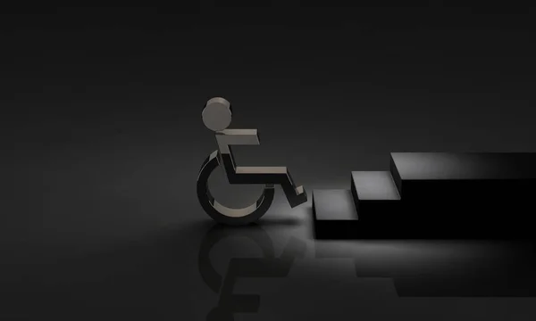 Wheelchair Stuck Front Step Abstract Image Representing Socially Vulnerable People — Stock Photo, Image