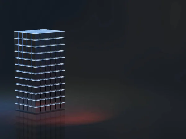 Structures built in the dark. It represents a stand-alone information collection. 3D illustration