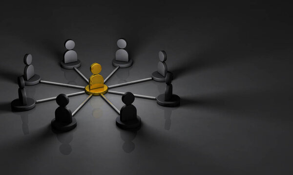 Тайное общество задней части общества. Разобраться с этим организатором. 3D иллюстрация
