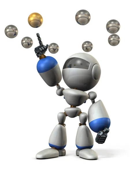 Multiple Choices Robot Equipped Selects Optimum Answer Illustration White Background — Stock Photo, Image